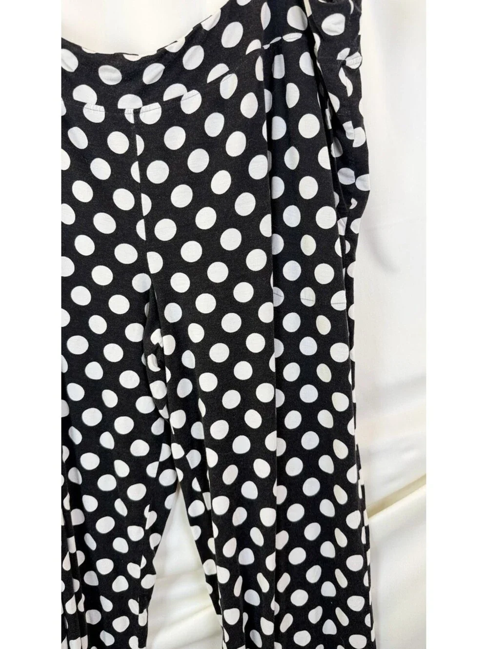 Soma Pajama Pants Womens Medium Black Polka Dot Rayon Blend Lounge Pockets
